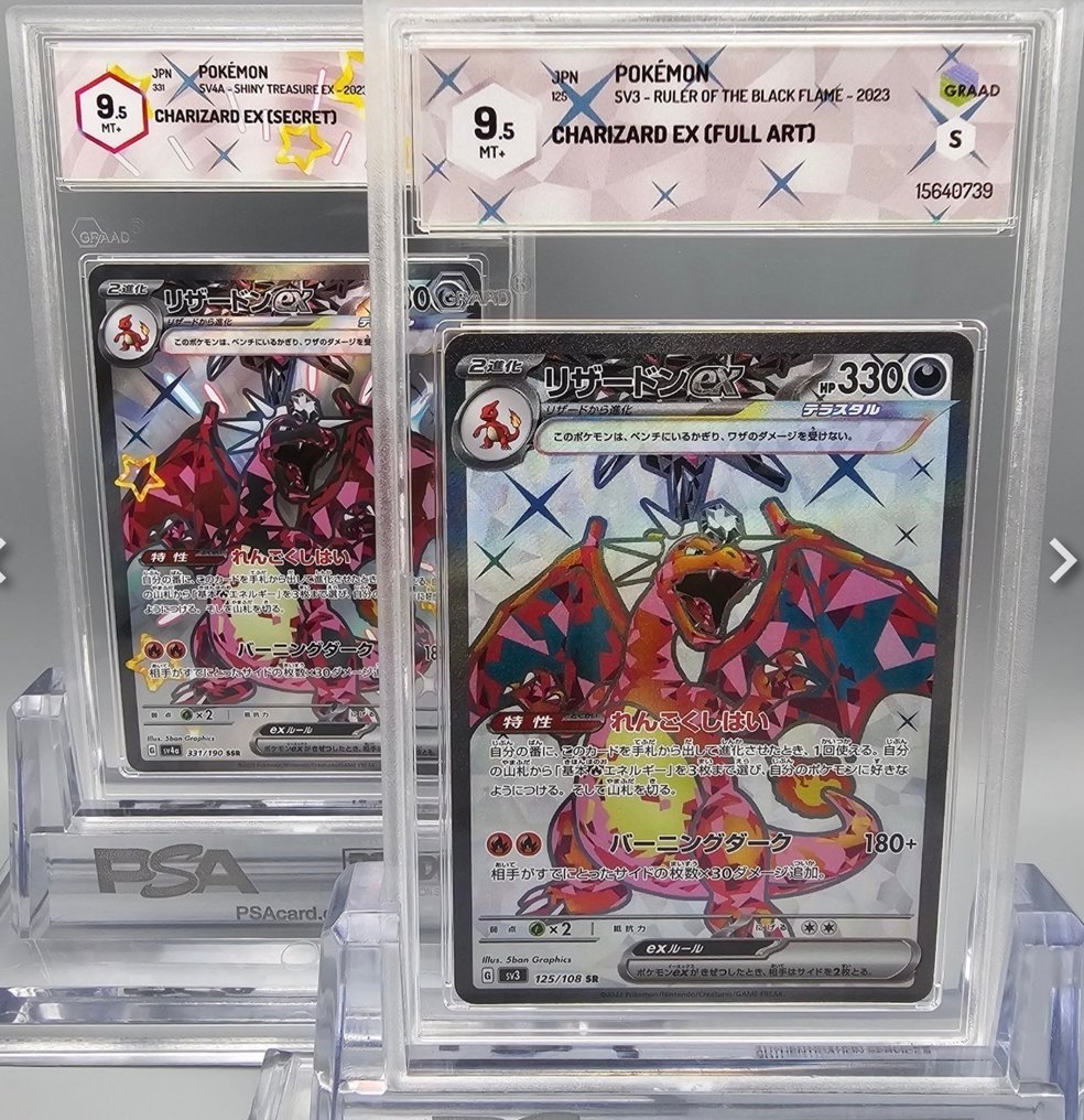 Pokémon - 2 Graded card - Charizard Full art, Foil, Secret rare - Graad 9.5 - Scarlet & Violet #2.1