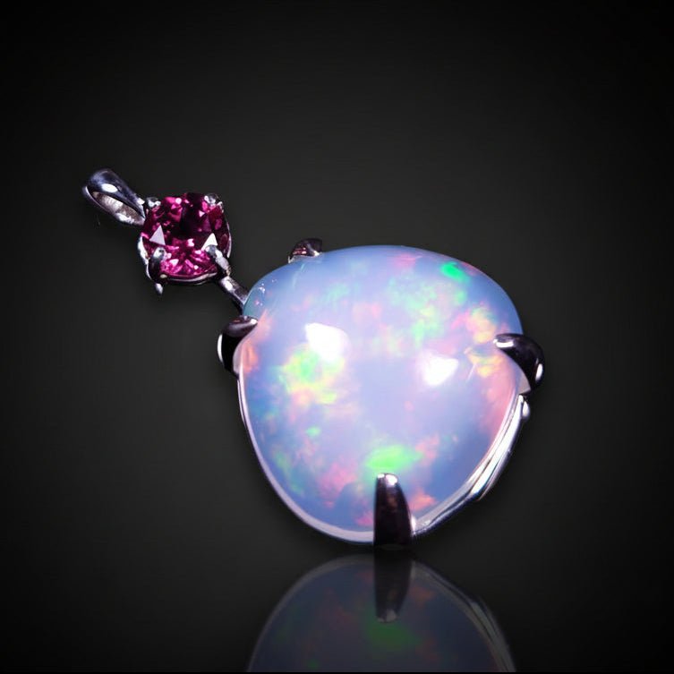 Sem preço de reserva - Pingente Prata - 9.47ct. tw. Opala - Granada - Beleza #1.0