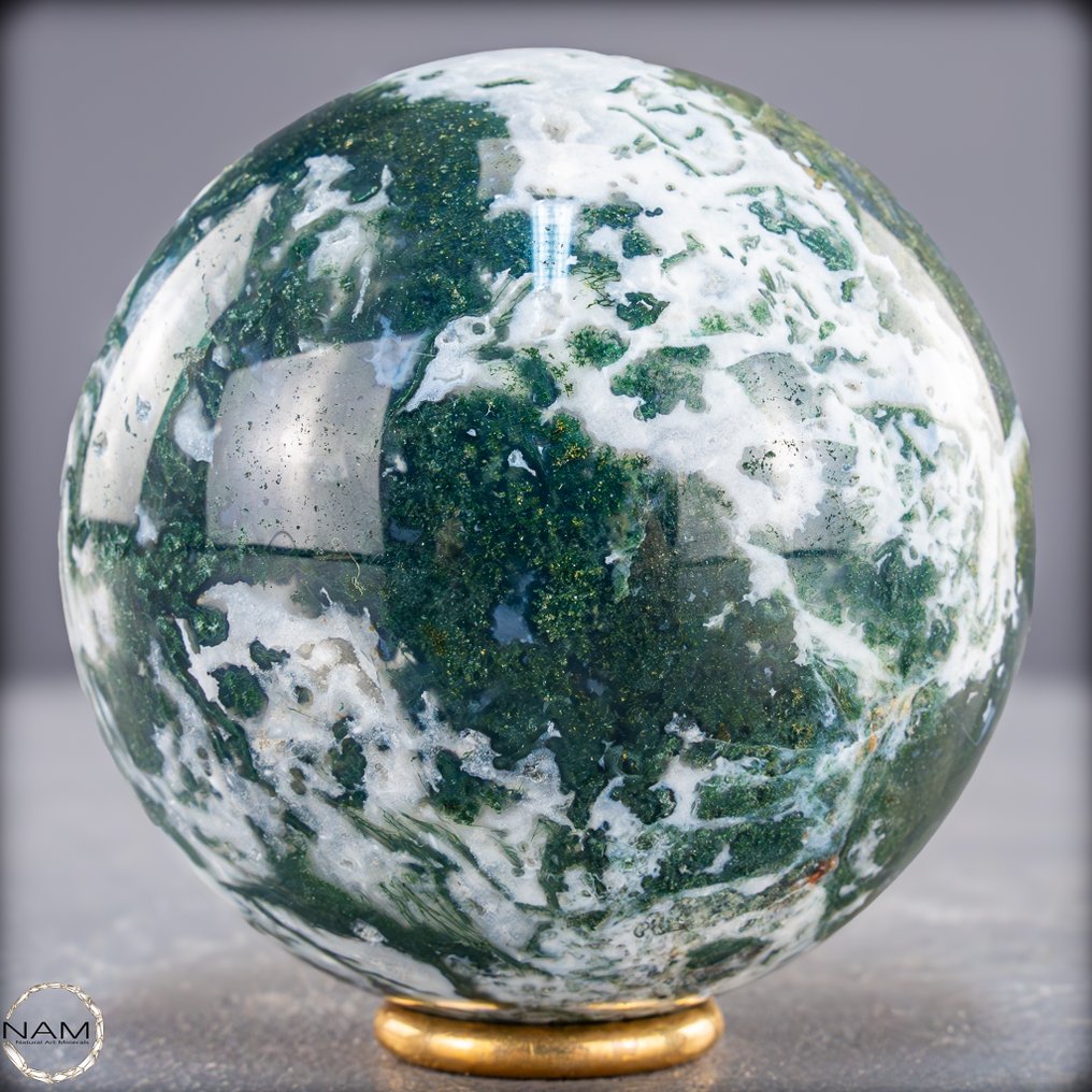 天然苔藓玛瑙球 完美体现的自然联系,巴西- 616.08 g #3.2