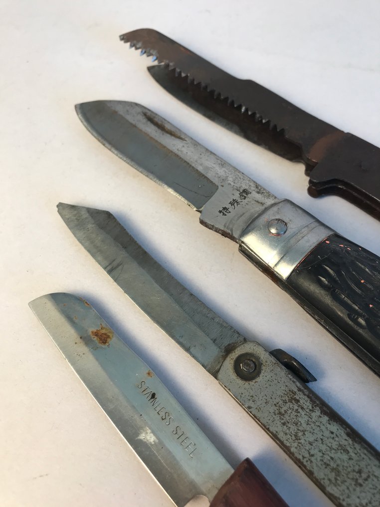 廚刀 - 鋼, 木 - 日本 - 复古折叠刀具套装 #1.0