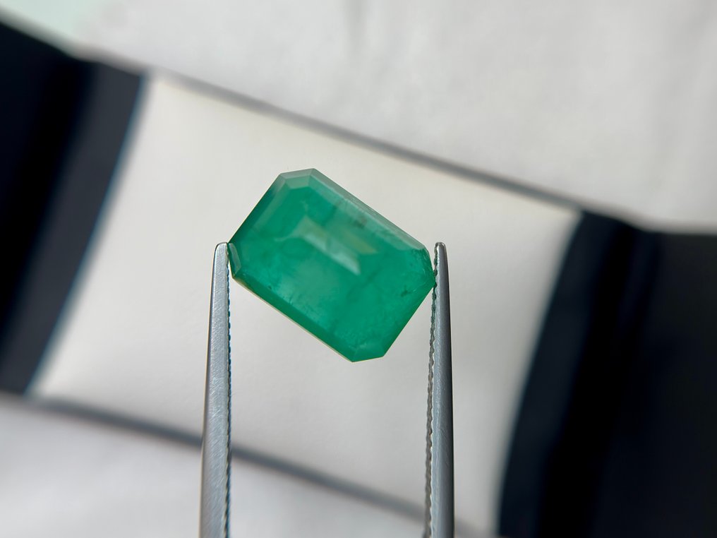 没有保留价 - 1 pcs  绿色 祖母绿  - 9.01 ct - Bellerophon 宝石实验室 - 仅限稀有次级油 #1.0