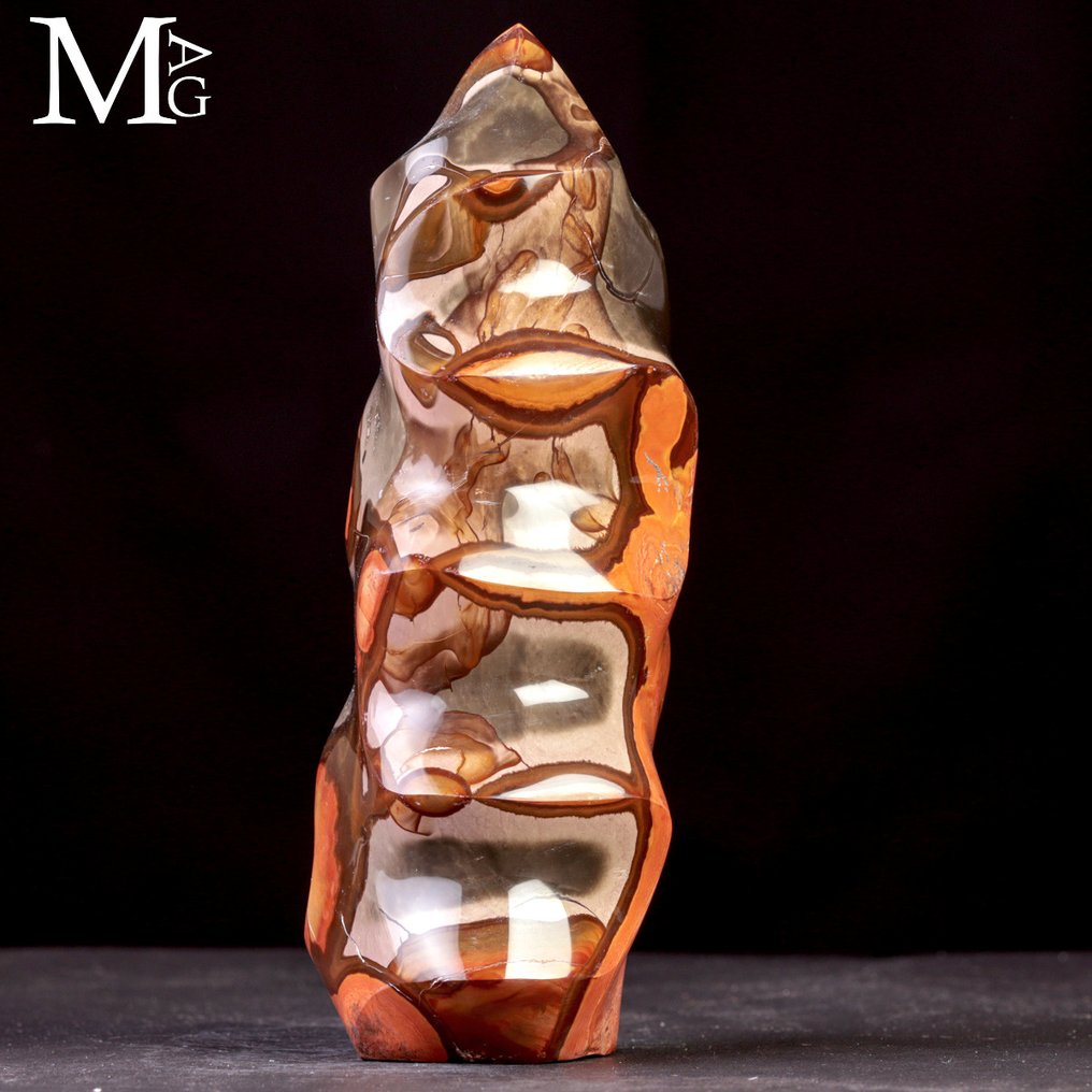 Natural Art Design Polychrome Jasper Vortex – Flame Sculpture - Altezza: 218 mm - Larghezza: 100 mm- 2139 g #4.3