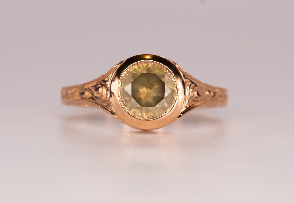 χωρίς τιμή ασφαλείας - Δαχτυλίδι - 18 καράτια Ροζ χρυσό - 1.51ct. tw. Διαμάντι (Φυσικού χρώματος) - Μοναδικός στον είδος του #1.0