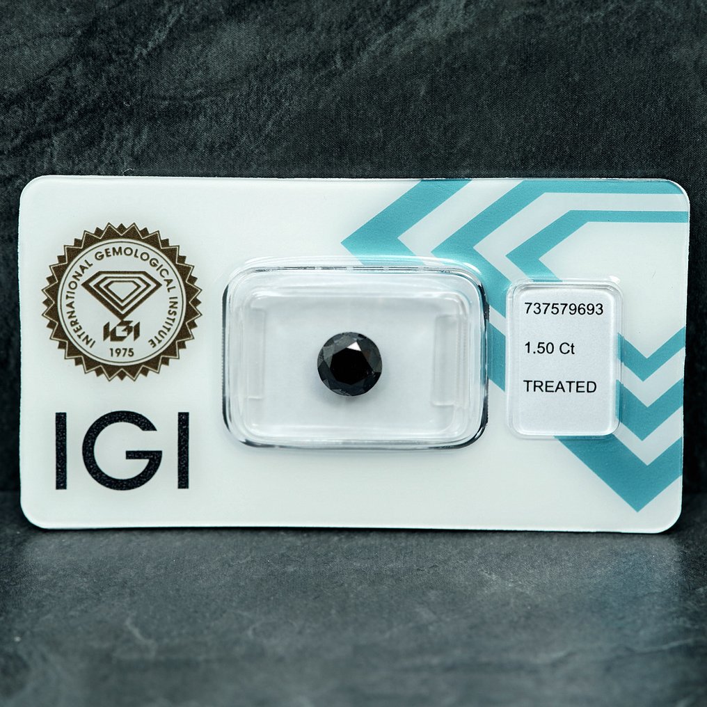 没有保留价 - 1 pcs 钻石  (经彩色处理)  - 1.50 ct - 圆形 - 实验室报告中未指明 - 国际宝石研究院（IGI） #2.1