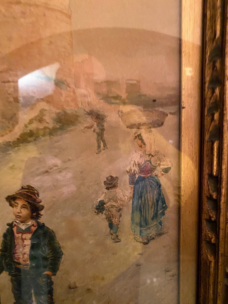 Filippo Indoni (1842-1908) - Contadini a passeggio con l’asino #4.3