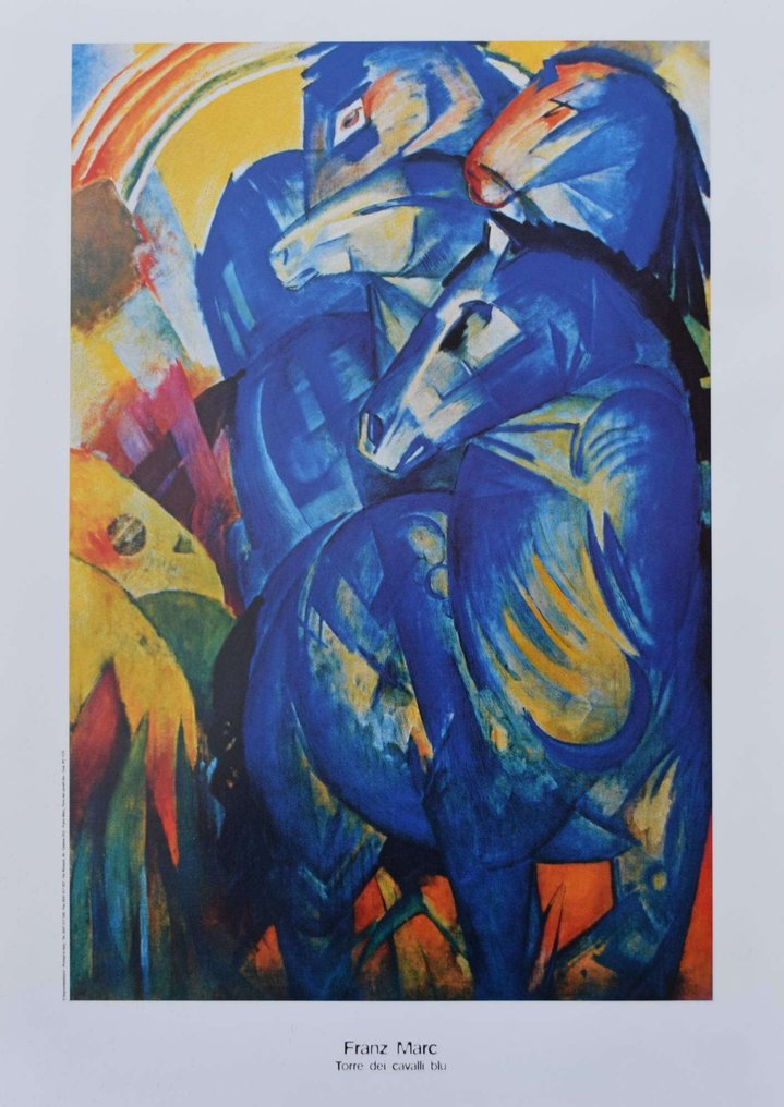 Franz Marc - "Tower of the Blue Horses" - Original vintage poster - year 1997 #1.0