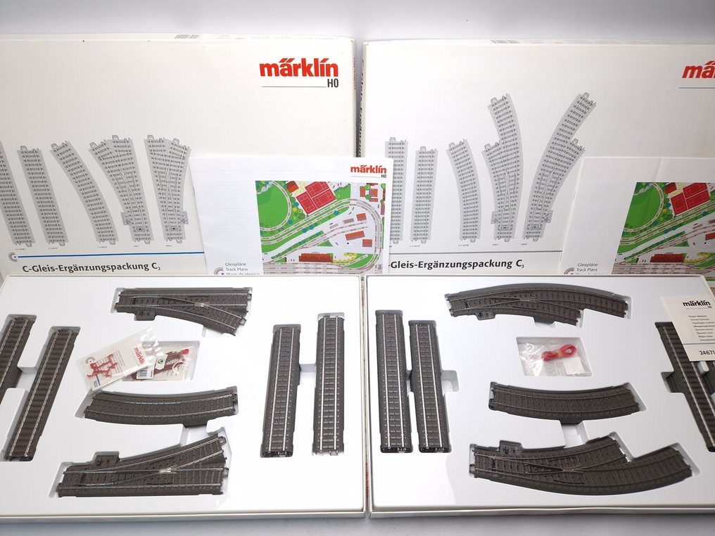 Märklin H0 - 24902/24903 - Vías de modelismo ferroviario (2) - Conjunto de expansión C-rails C2 y C3 #1.0