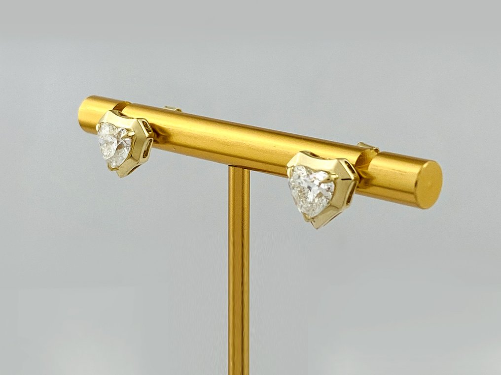 耳环 - 14K包金 黄金 - 2.14ct. tw. 钻石 (实验室培育) #2.1