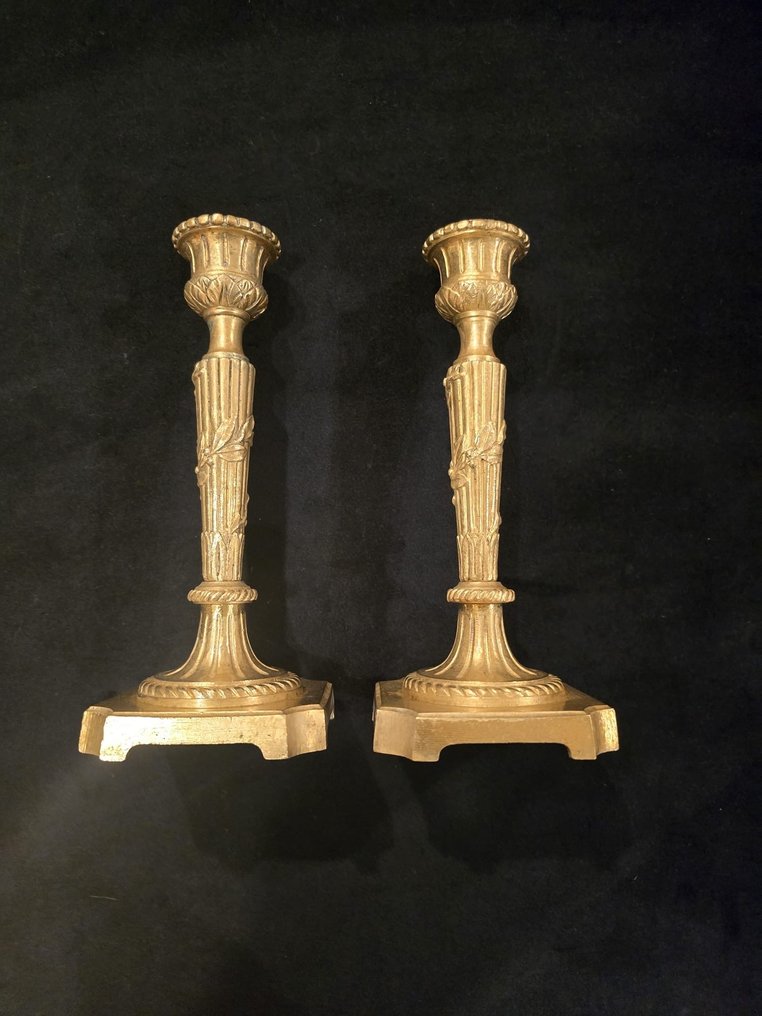 Chandelier (2) - Bronze doré - Paire de candélabres en bronze. #1.0