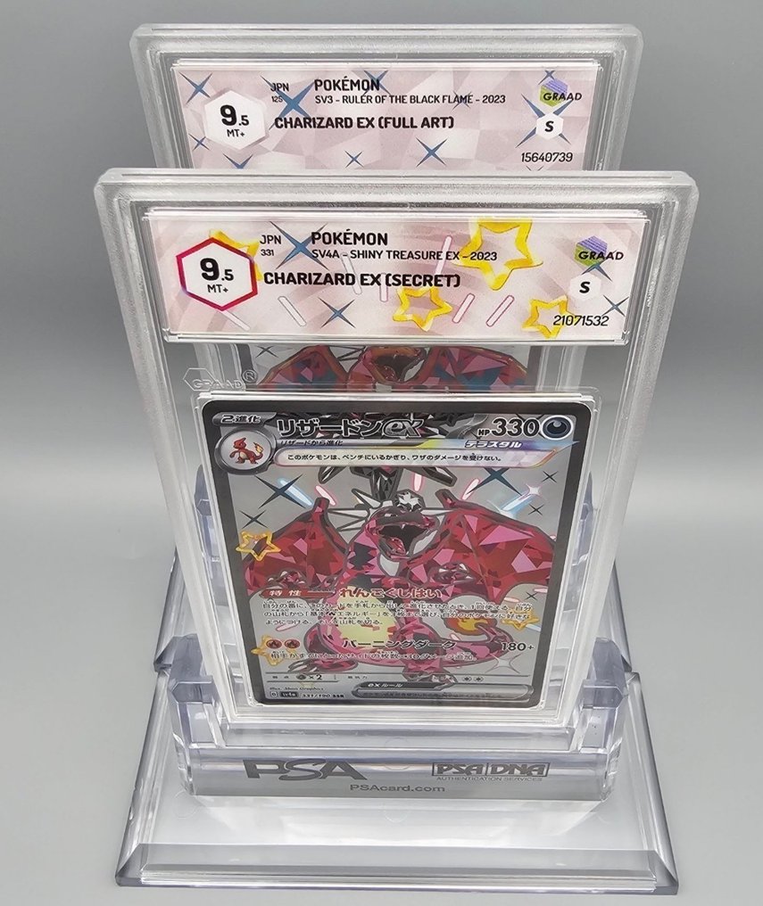 Pokémon - 2 Graded card - Charizard Full art, Foil, Secret rare - Graad 9.5 - Scarlet & Violet #1.0