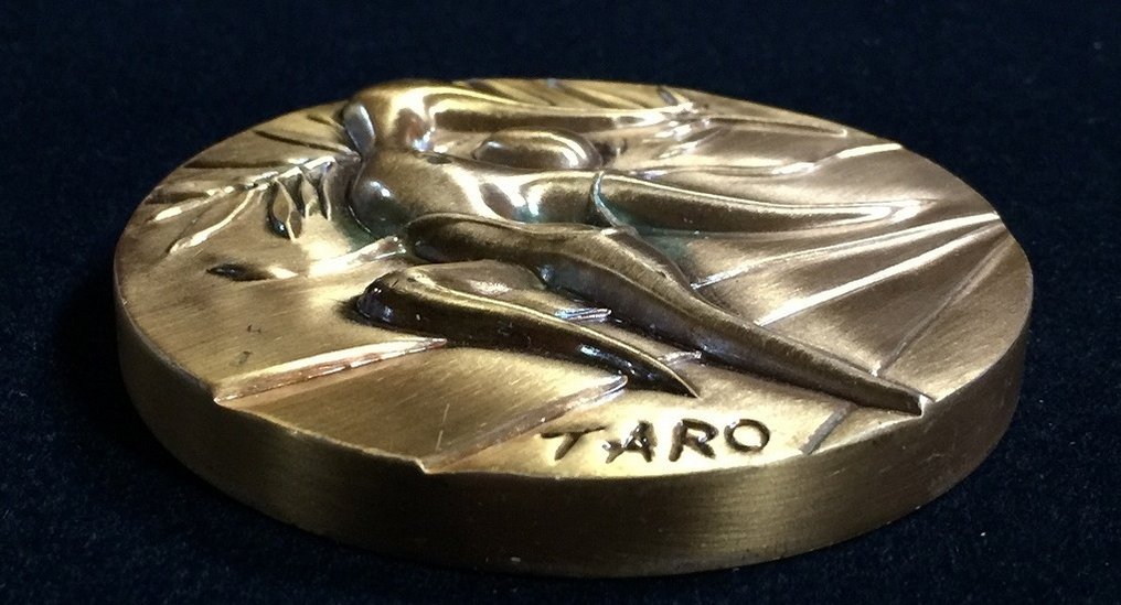 Signed Okamoto Taro / Munich Olympic Commemorative Medal / Japanese Vintage - Olympic Games - 1972 #3.2