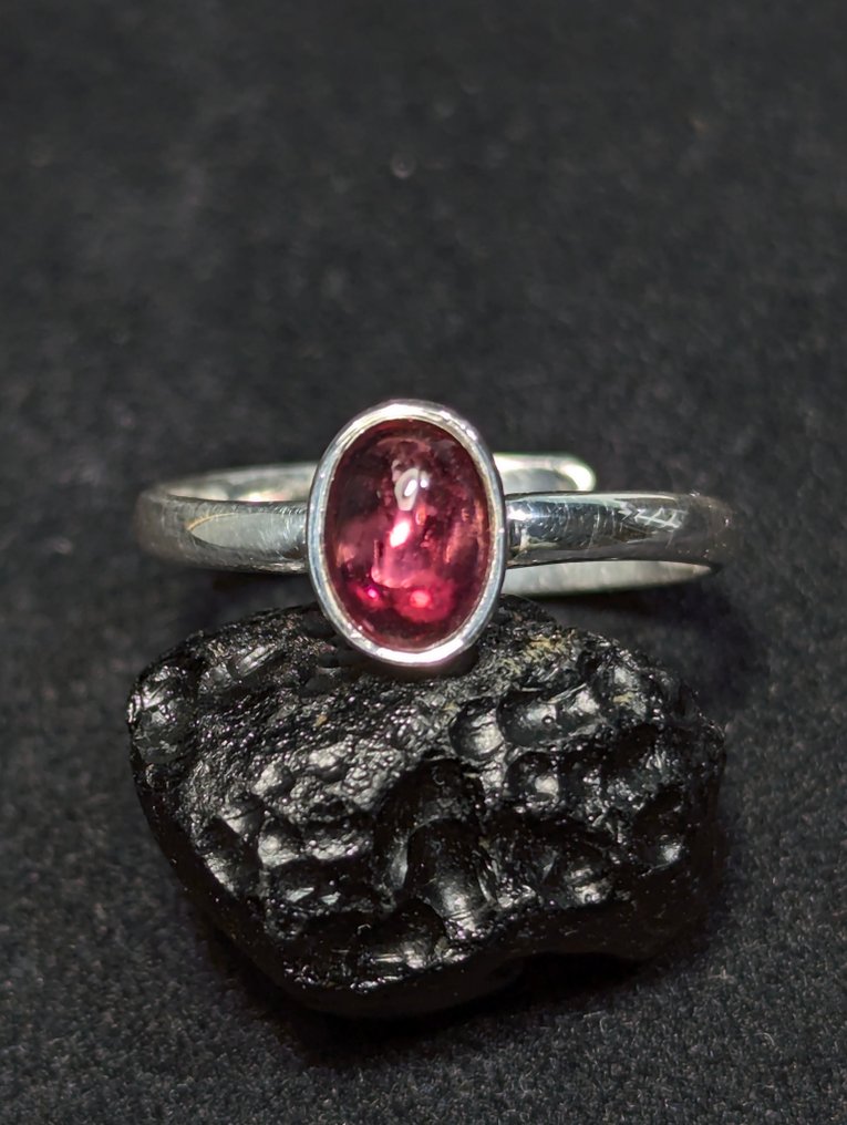 Δαχτυλίδι από ασήμι 925 με φυσική τουρμαλίνη από ρουμπέλιτη, από τη Βραζιλία - Δαχτυλίδι #3.2