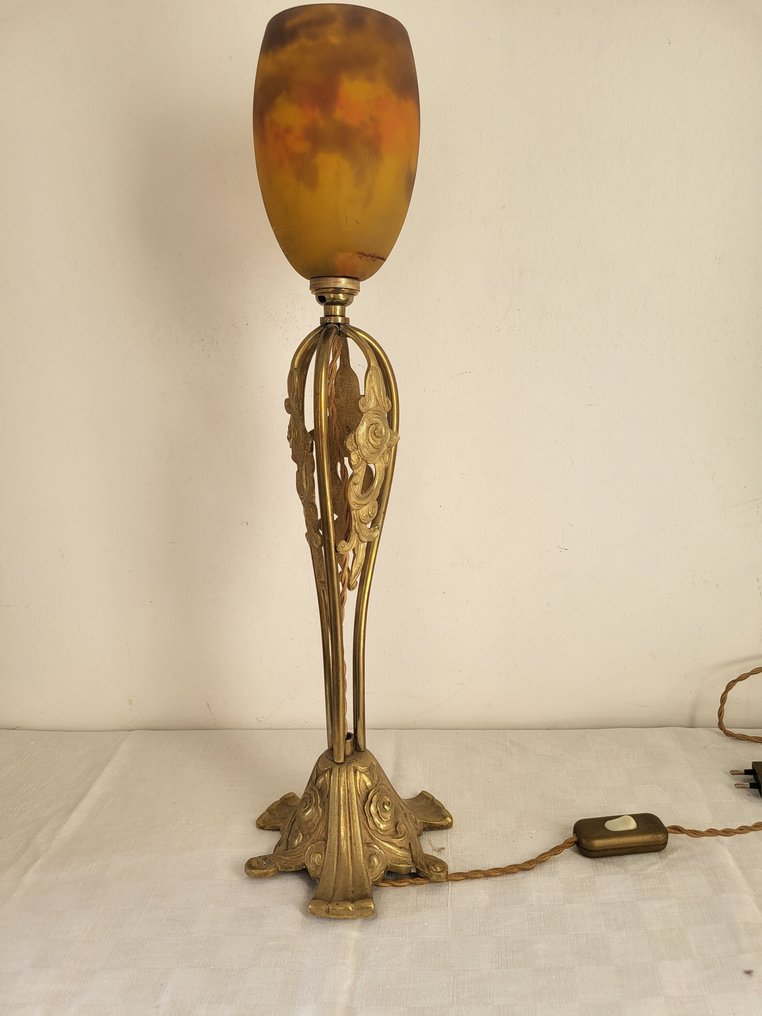 Muller Frères - Skrivebordslampe - Bronze, Glas #1.0