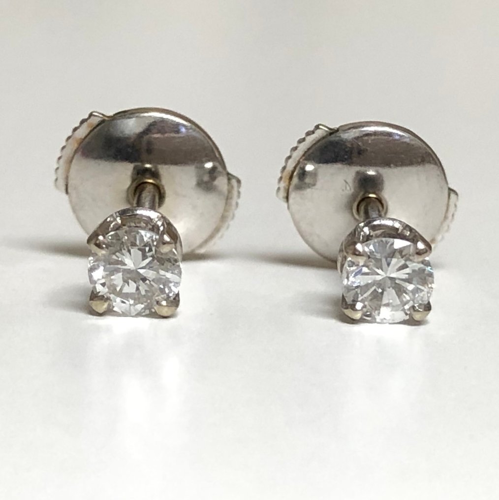 Utan reservationspris - Örhängen - 18 kt Vittguld -  0.30ct. tw. Diamant (Natural)  - Fermoirs Alpa #1.0