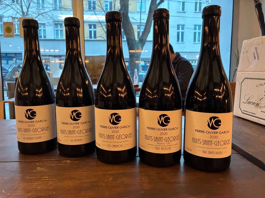 2020 Pierre-Olivier Garci "Les Grandes Vignes", "Les Herbues", "Les Charmois", "Aux Saints-Juliens" & - Nuits St. Georges 1° Cru "Aux Argillats" - 5 Flasker (0,75 L) #1.0