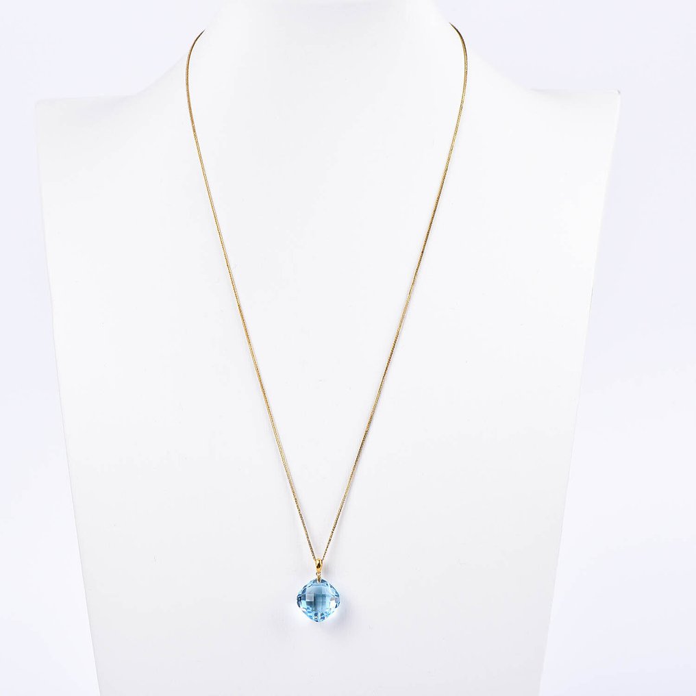 Sans prix de réserve - Collier avec pendentif - 18 carats Or jaune Topaze - ALGT certifié #1.0