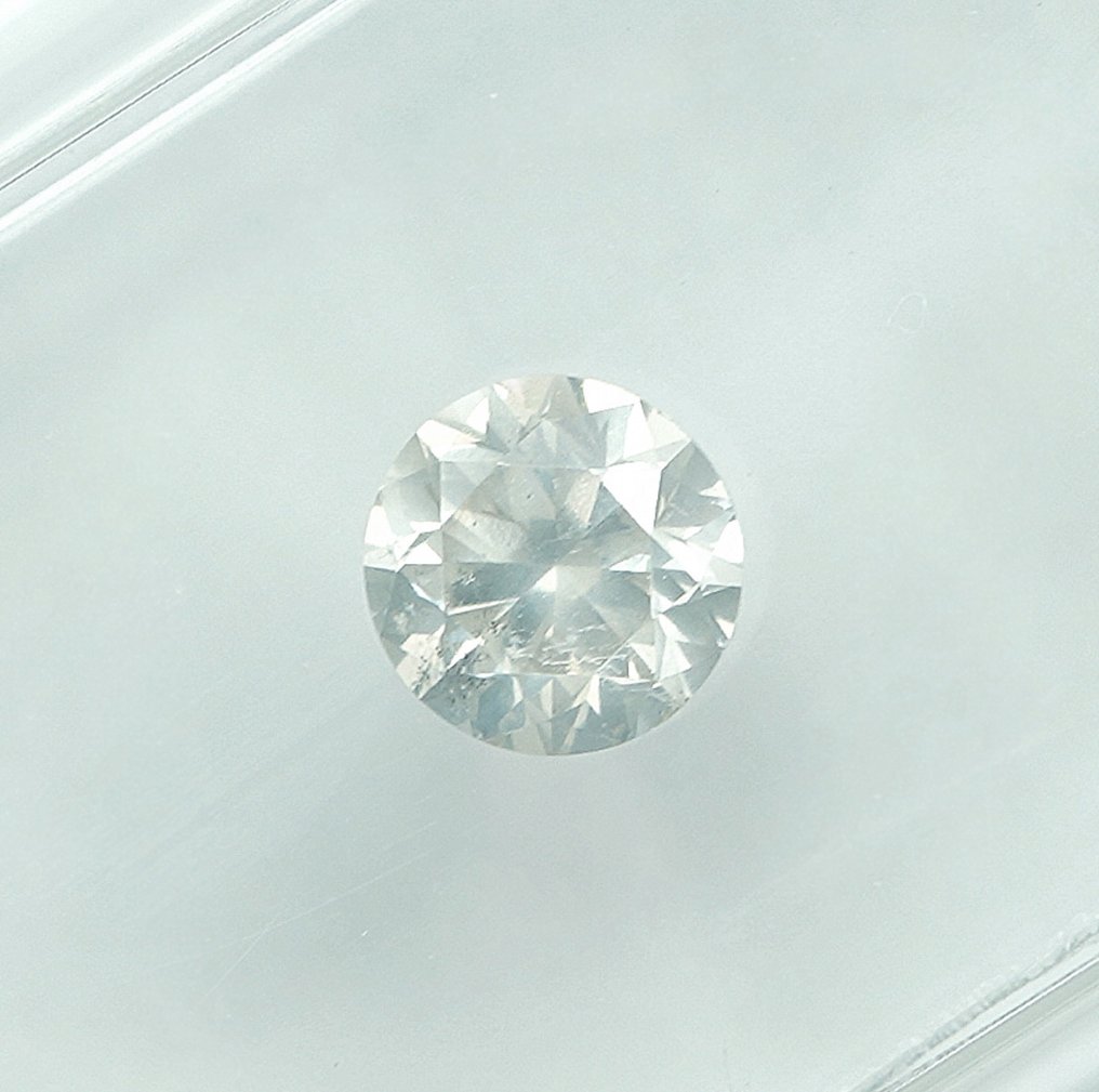 沒有保留價 - 1 pcs 鑽石  (天然彩色)  - 0.48 ct - 圓形 - Faint 淡黃色 灰色 - I2 - Gem Report Antwerp (GRA) #3.2