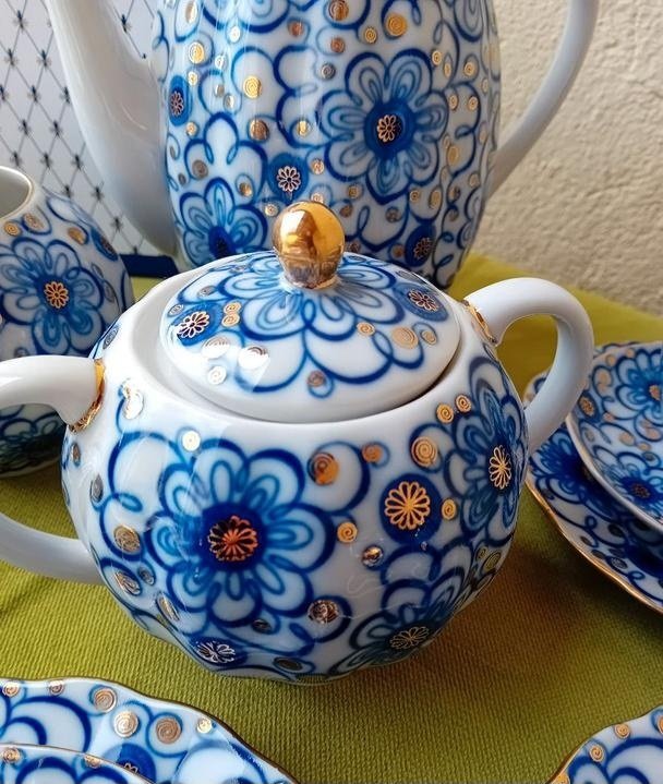 lomonosov Imperial Factory - Slavina - Teapot (21) - Tulip, Windbeed - Porcelain - Kaffeeservice, Lomonosov #1.0