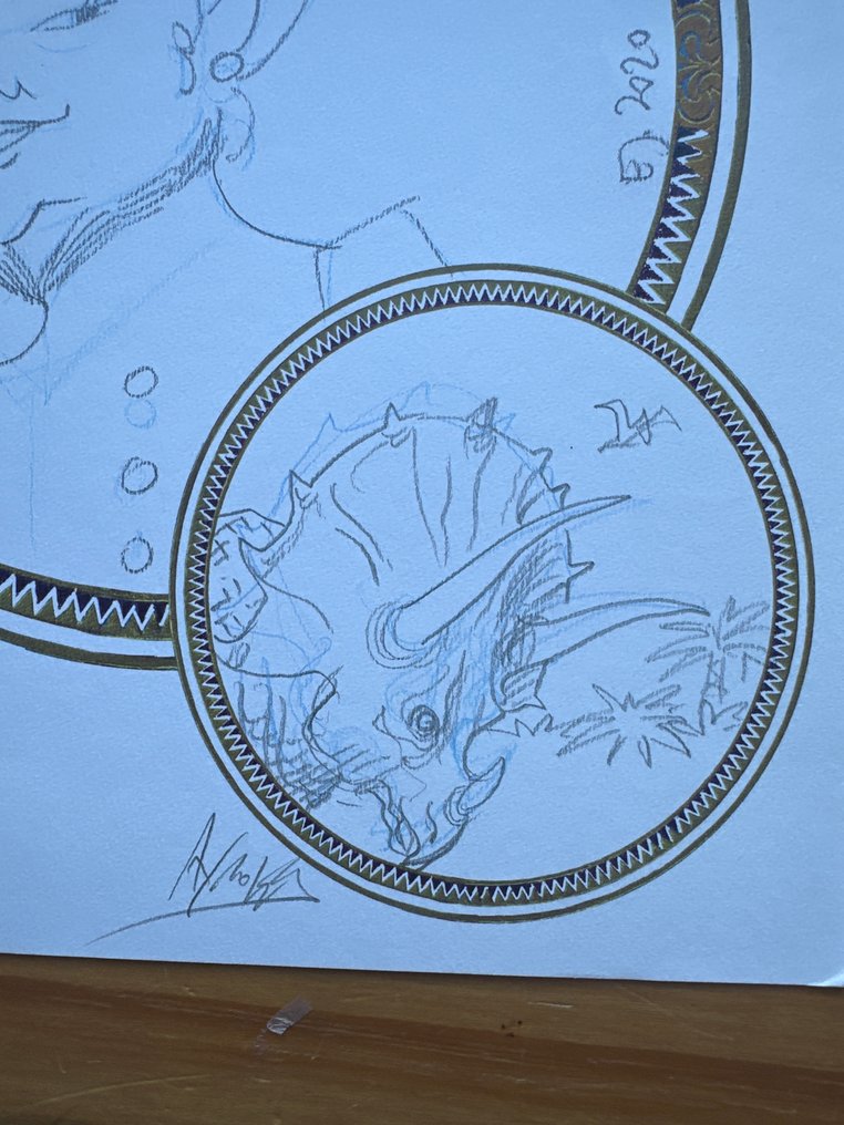 Étienne Jung / Alain Ayroles - 1 原始签名素描 - Les Chimères de Venus - Double dédicace - 2020 #2.1