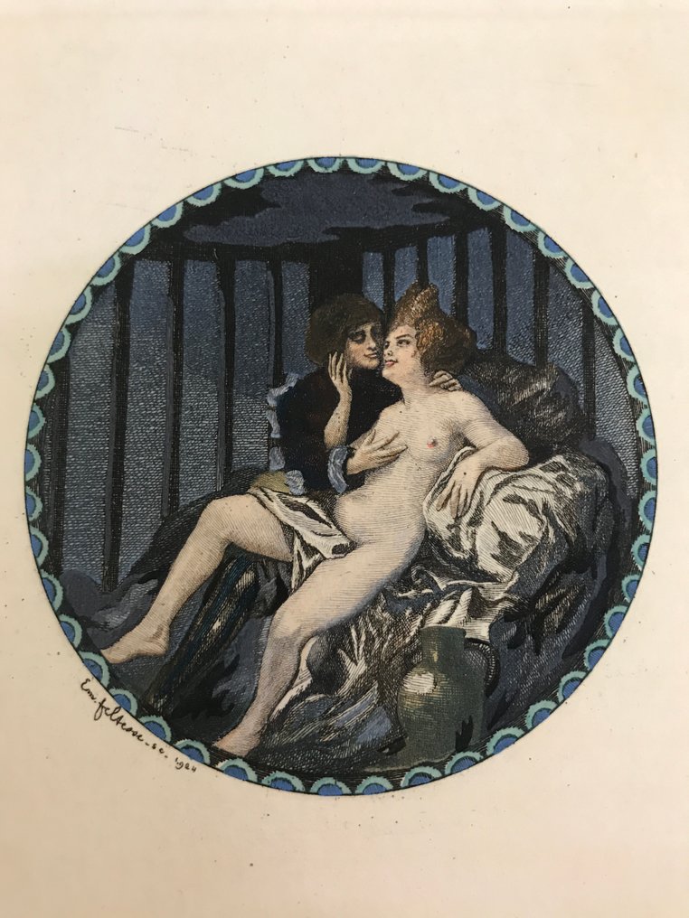 René Boylesve, Pierre Hepp / Serge de Solomko - Nymphes dansant avec des satyres. [1/25 sur Japon avec suite de 9 eaux-fortes en couleurs] - 1913 #1.0