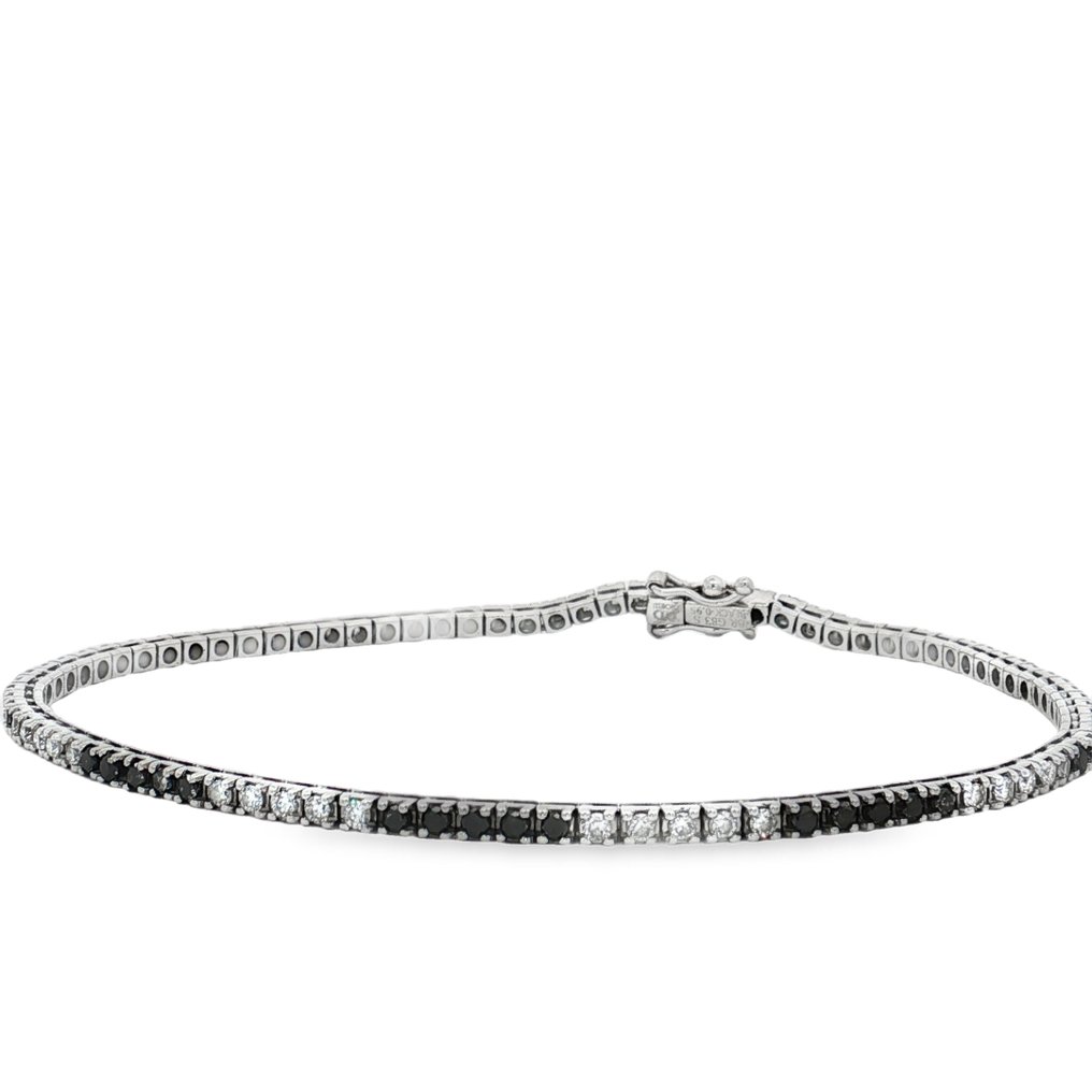 手鈪 - 18 克拉 白金 -  1.20ct. tw. 鉆石 (天然)  - 鉆石 #1.0