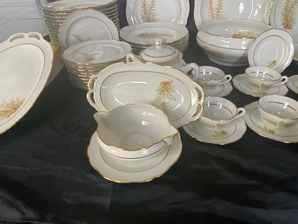 chapus & fils - chapus & fils - Tafelservies (75) - lijst goud - Porselein - Limoges porselein #3.2