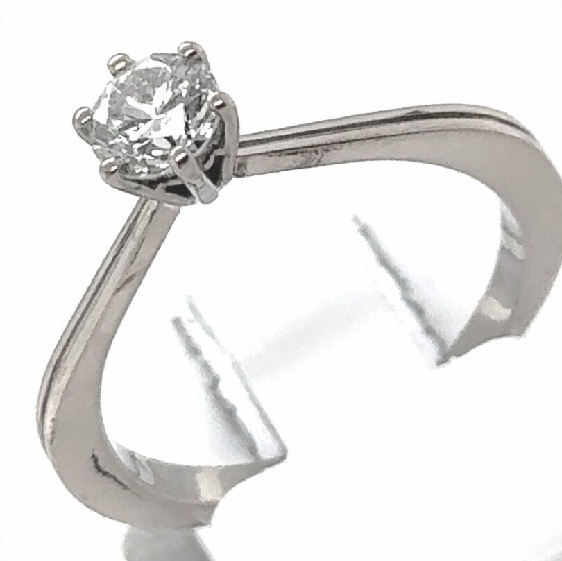 戒指 - 18 克拉 白金 - 0.45ct. tw. 鉆石 (天然) - 18K Solitaire RS54 0,45克拉 #1.0