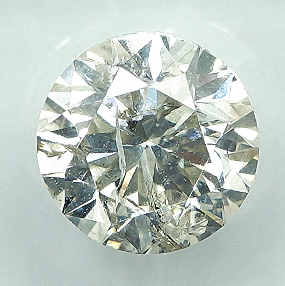 Zonder minimumprijs - 1 pcs Diamant (Natuurlijk) - 1.53 ct - Rond - I - P2 - Gem Report Antwerp (GRA) #3.2