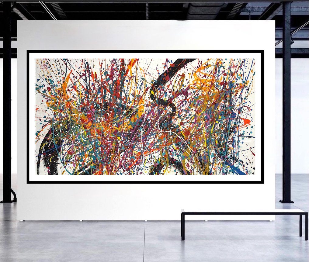 Dam Domido - Farandole of colors ( with dripping ) 184 x 95 cm - No reserve price #1.0