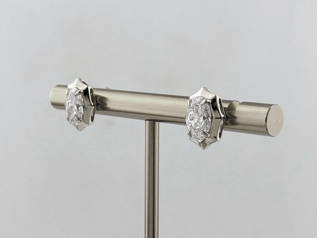 Orecchini - 14 carati Oro bianco - 2.14ct. tw. Diamante (Coltivato in laboratorio) #1.0
