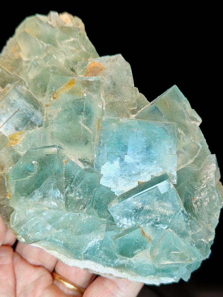 Blue Green Fluorite Crystals on matrix - Height: 13 cm - Width: 10 cm- 973 g #4.3