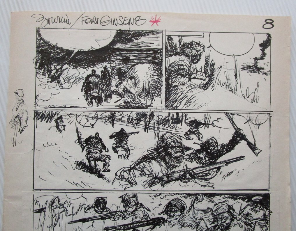 René Follet - 1 Original preliminary page - Ivan Zoerin, / Ivan Zourine - Fort Ginseng (p.8) - 1976 #1.0