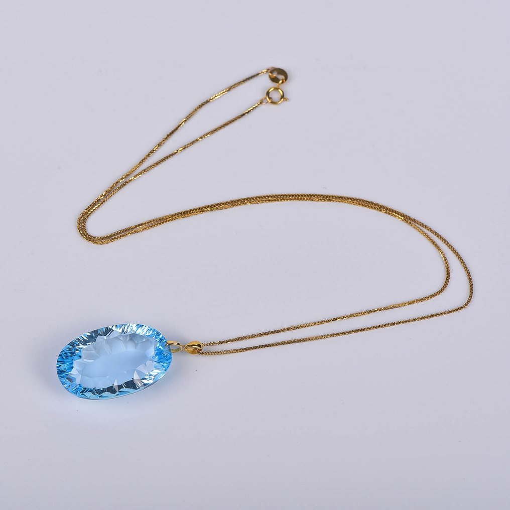 χωρίς τιμή ασφαλείας - Κολιέ με μενταγιόν - 18 καράτια Κίτρινο χρυσό Τοπάζιο - ALGT Πιστοποιημένο #1.0