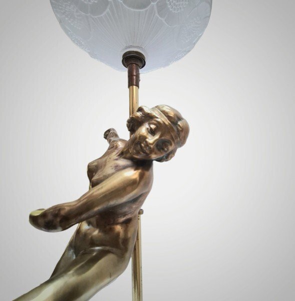 Lâmpada - Bronze, Granito, Vidro - Lâmpada com dançarina #4.3