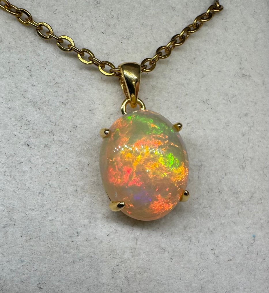 蛋白石 吊坠 - 高度: 21 mm - 宽度: 12 mm- 2.07 g - (1) #4.3