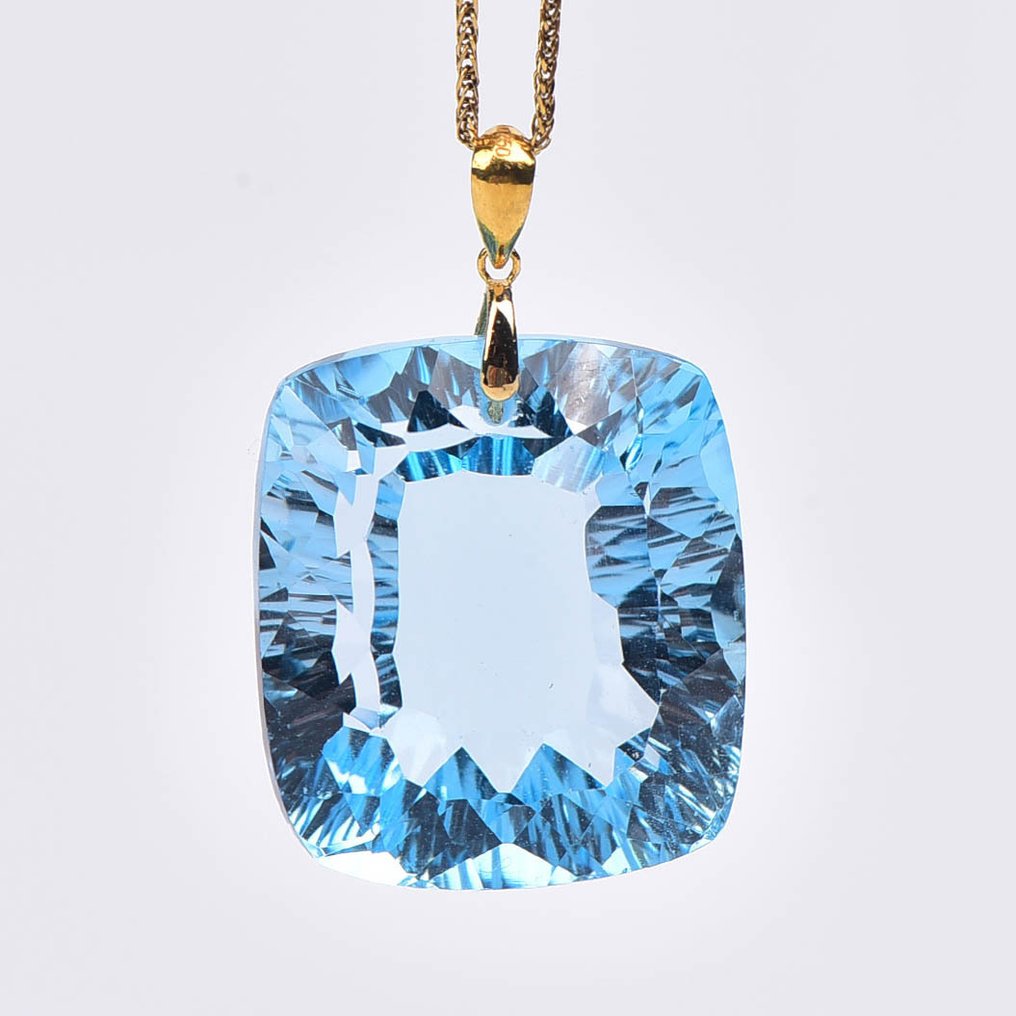 没有保留价 - 吊坠项链 - 18K包金 黄金 黄宝石 - ALGT 认证 #1.0