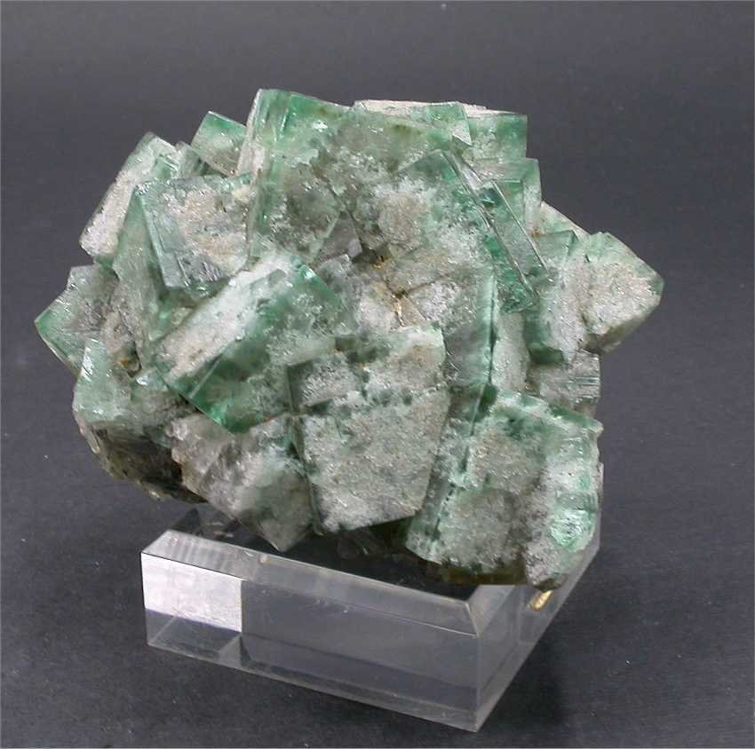 Fluorit Krystaller i indlejring - Højde: 9 cm - Bredde: 8.5 cm- 650 g - (1) #1.0