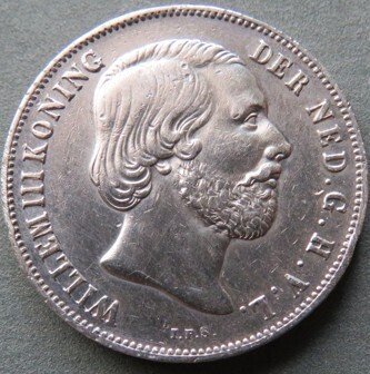 Ολλανδία. Willem III. 1 Gulden 1856 (χωρίς τιμή ασφαλείας) #1.0