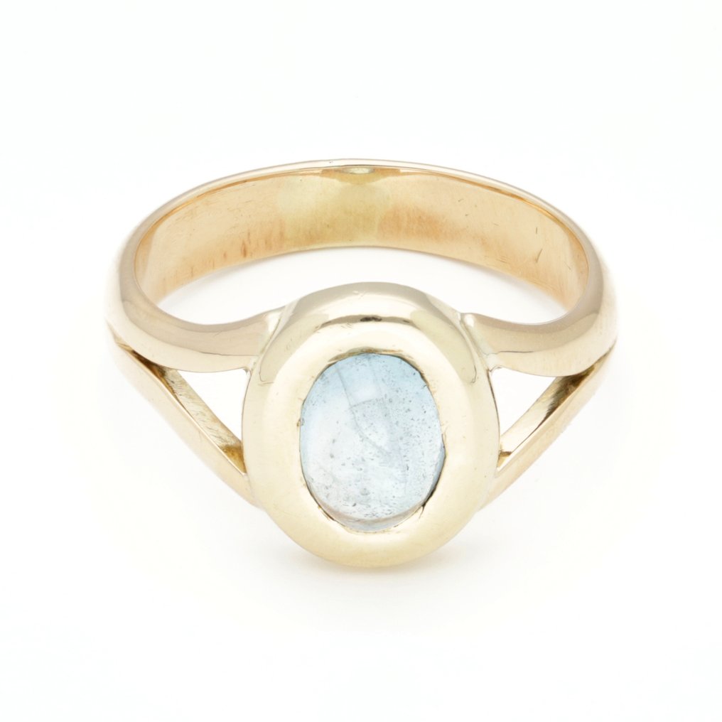Ring - 14 karat Gulguld Akvamarin #1.0