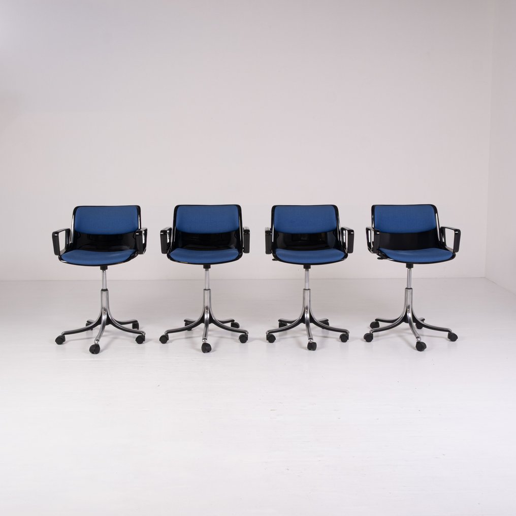 Tecno - Osvaldo Borsani - Sedia (4) - Modus - Alluminio, Polipropilene, Tessuto #1.0