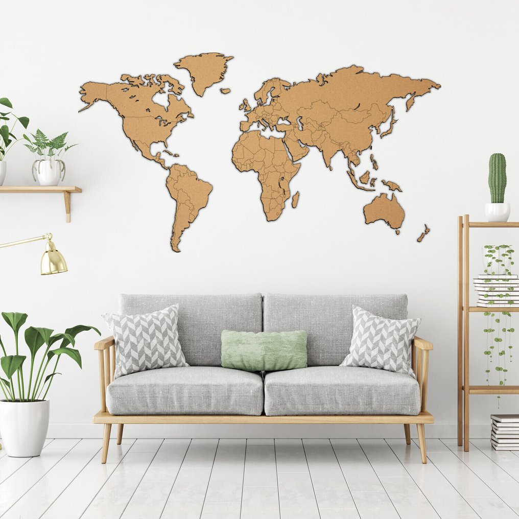 Διακόσμηση τοίχου - Giallobus - Χάρτης του κόσμου της Αβάνα. - Ιταλία - Γλυπτό τοίχου. #4.3