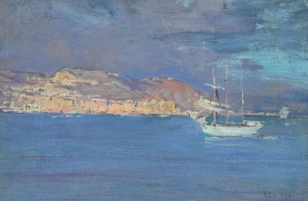 V. Colucci (XX) - Scorcio marino con barche #1.0