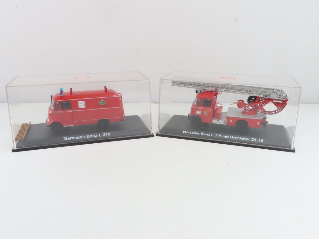 Schuco 0轨, 1:43 - 02803/02807 - 模型火车车辆 (2) - 2辆梅赛德斯-奔驰L319消防车。 #2.1