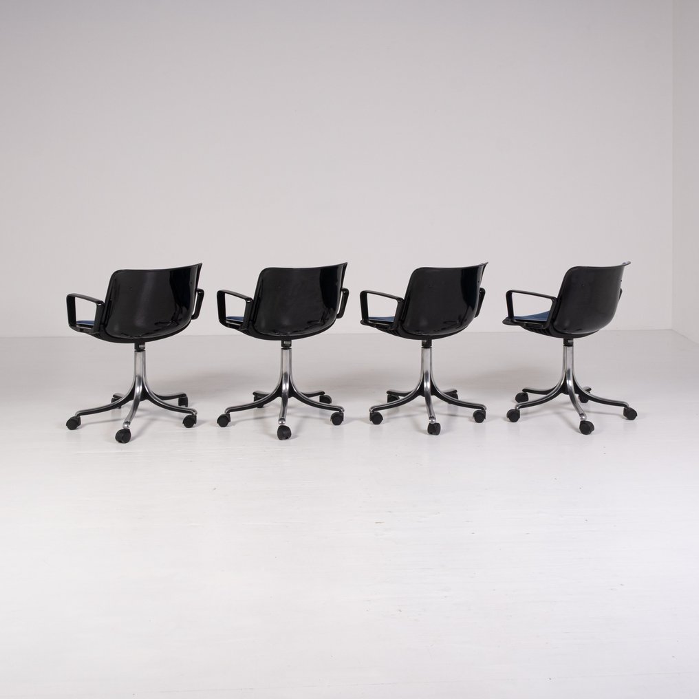 Tecno - Osvaldo Borsani - Sedia (4) - Modus - Alluminio, Polipropilene, Tessuto #4.3