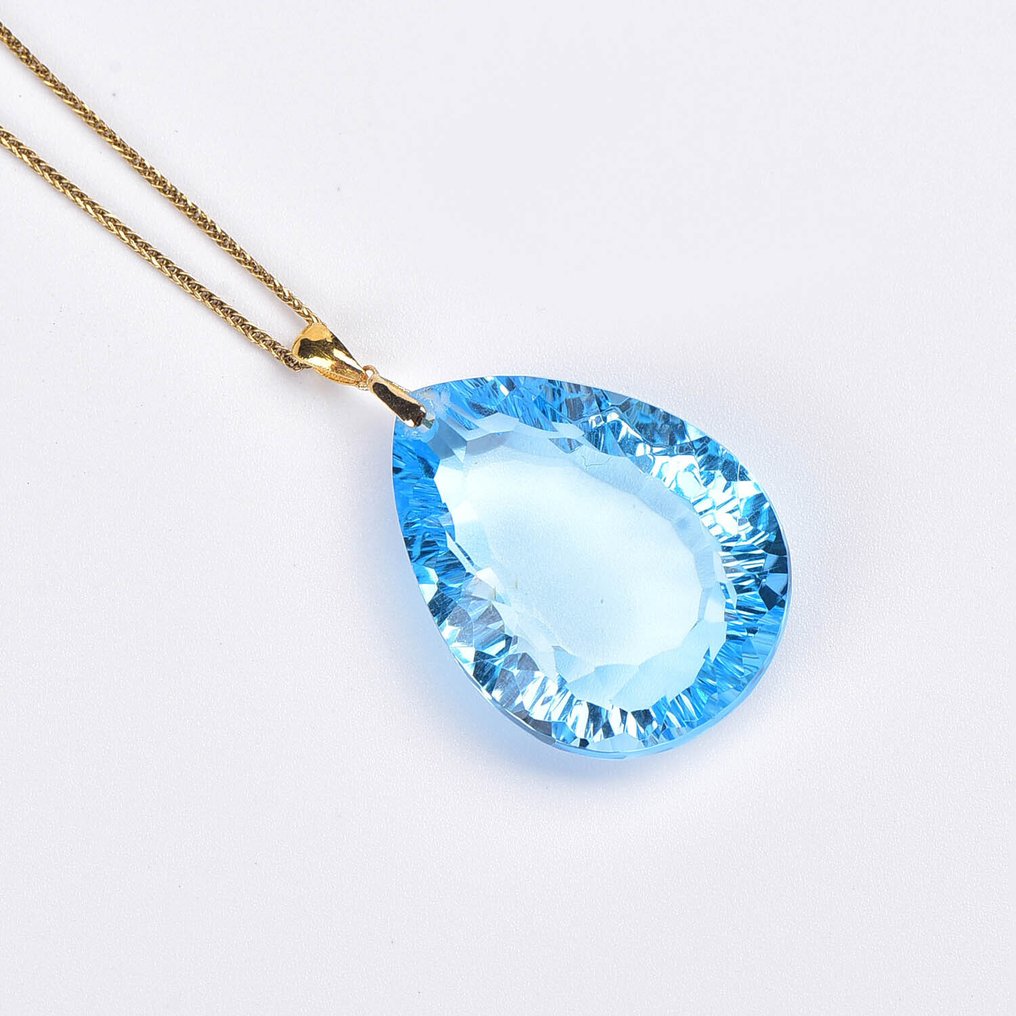 没有保留价 - 吊坠项链 - 18K包金 黄金 黄宝石 - ALGT 认证 #4.3