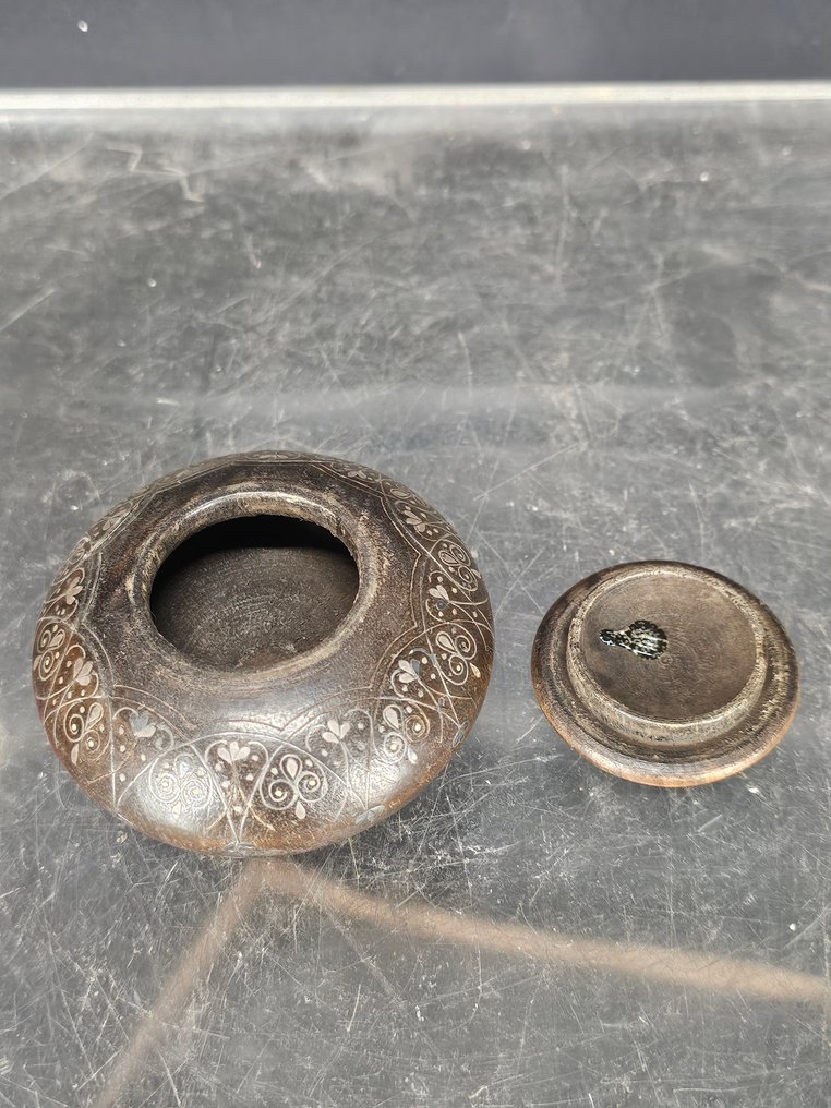 Box - snuff box - Wood, Silver - Ottoman Afyon snuff box #1.0