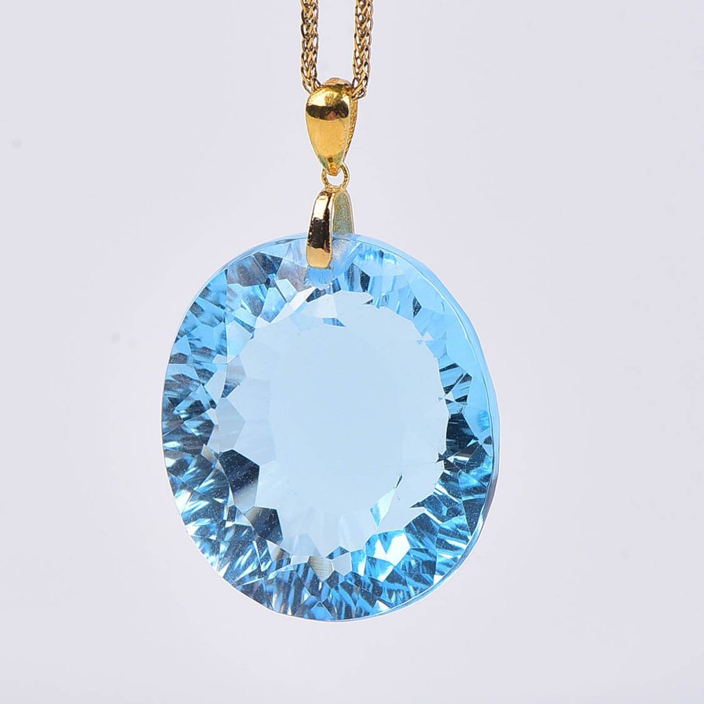 沒有保留價 - 吊墜頸鏈 - 18 克拉 黃金 黃玉 - ALGT 认证 #3.2