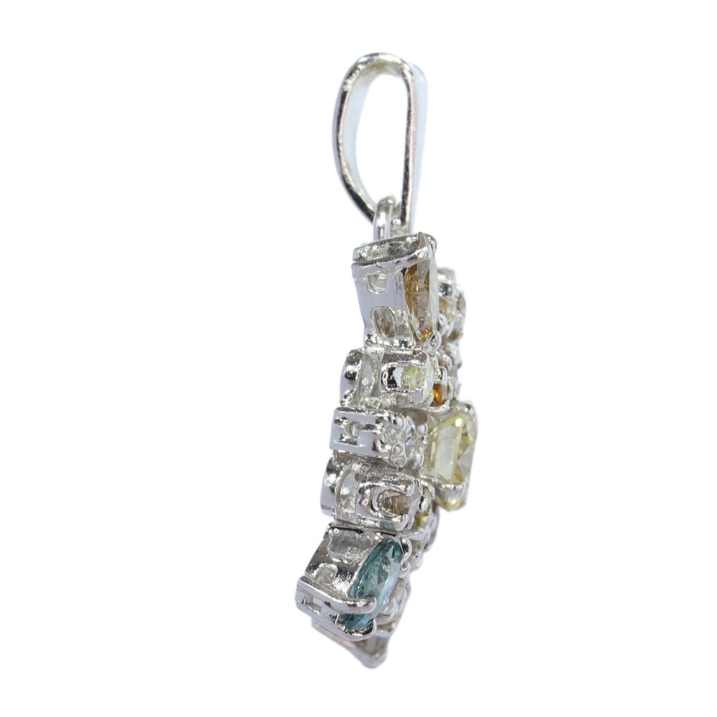 Ei pohjahintaa - Riipus - 18 kt. Valkokulta - Timantti - 1950-luvun väri-diamantti #3.2