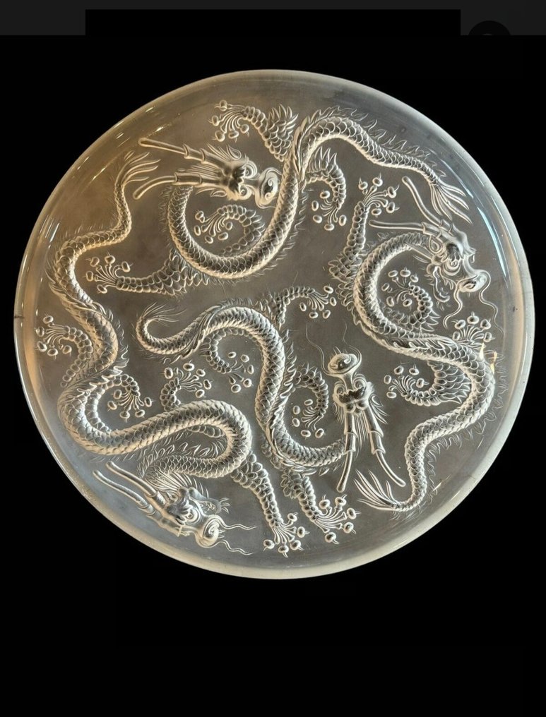 Barolac - Jozef Inwald - Tarjotin - kiinalainen lohikäärme - Lasi - Tafelmiddenpunt #1.0