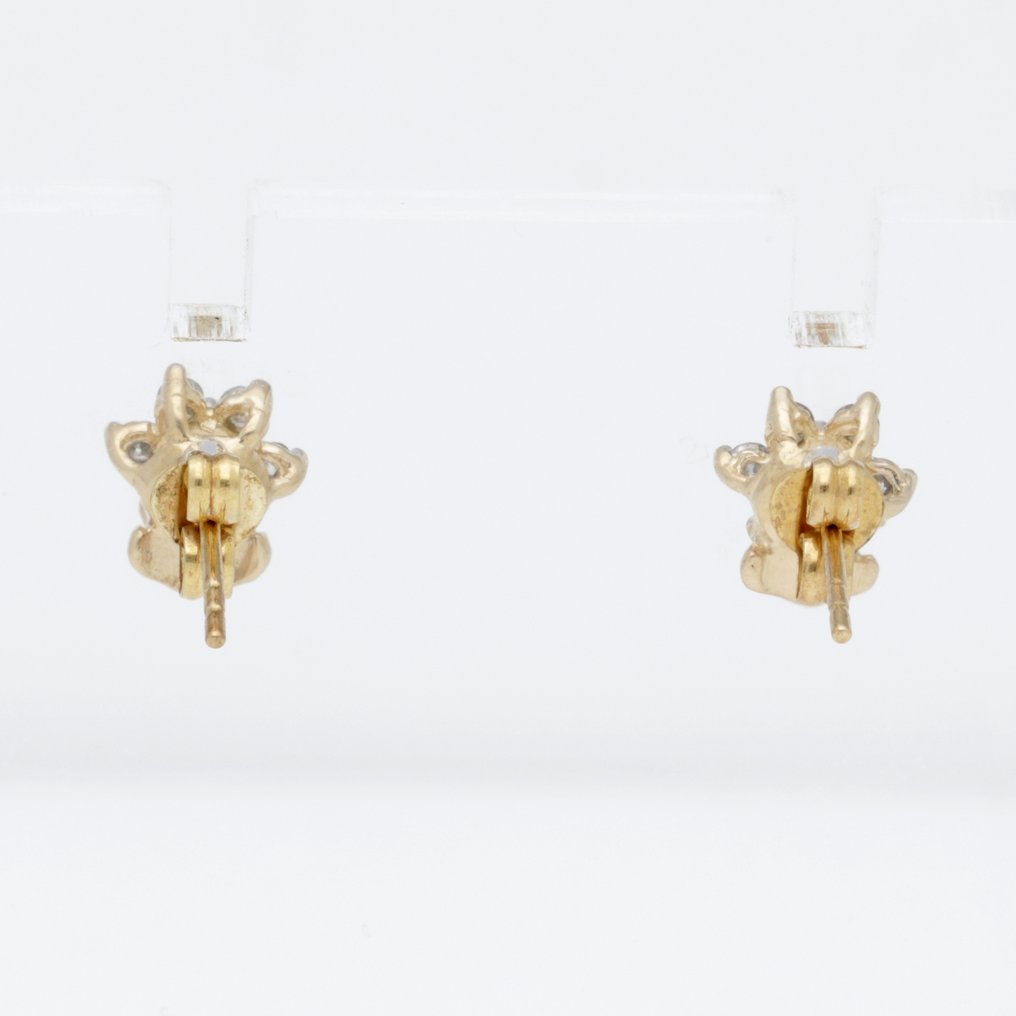 没有保留价 - 耳环 - 14K包金 黄金 钻石 (天然) #3.2